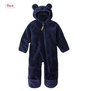 NWT Infants' L.L.Bean Hi-Pile Fleece Bunting in Bright Navy, size 3-6 months